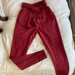 Red dress pants- high waist (M)